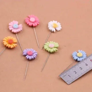 Colorful Daisy Flower Hijab Pin Set 